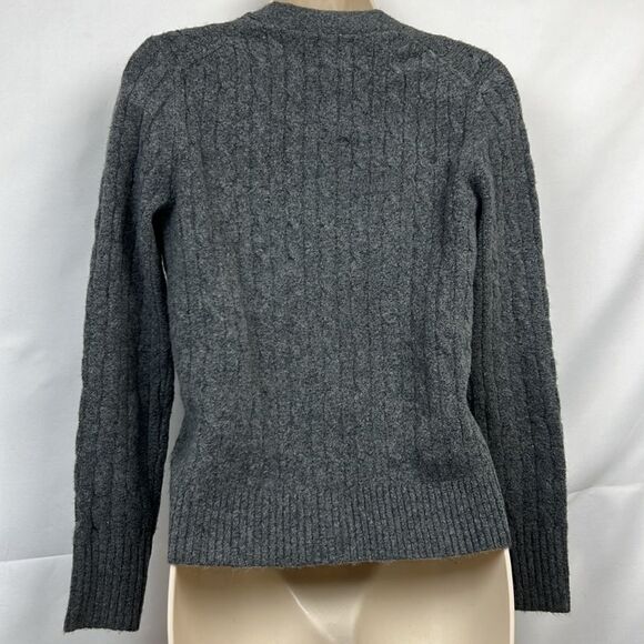 J. crew Factory cc962 Gray Cable-knit cardigan extra-soft NWOT/repaired size xxs - Picture 7 of 13